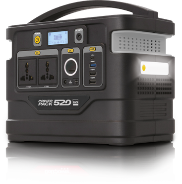 Power Pack 520 GYS, batteria portatile professionale con display, porte USB e alimentazione a 12V e 230V AC.