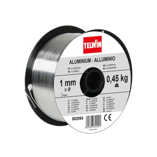 Filo alluminio magnesio 1,0 mm su rocchetto da 0,45 kg, per saldatura di leghe AlMg3 e AlMg5.