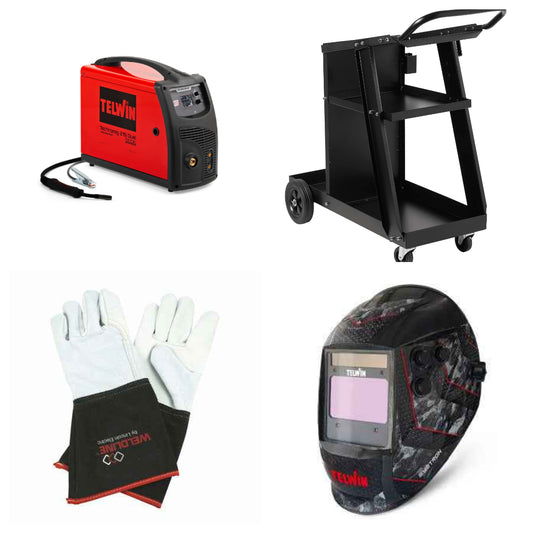 Kit Saldatrice MIG 215 Professionale Completo per Officina