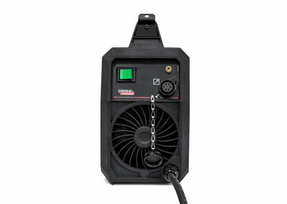 Lincoln Electric Sprinter 200T saldatrice inverter MMA TIG 200A 230V retro con ventola e connessioni.