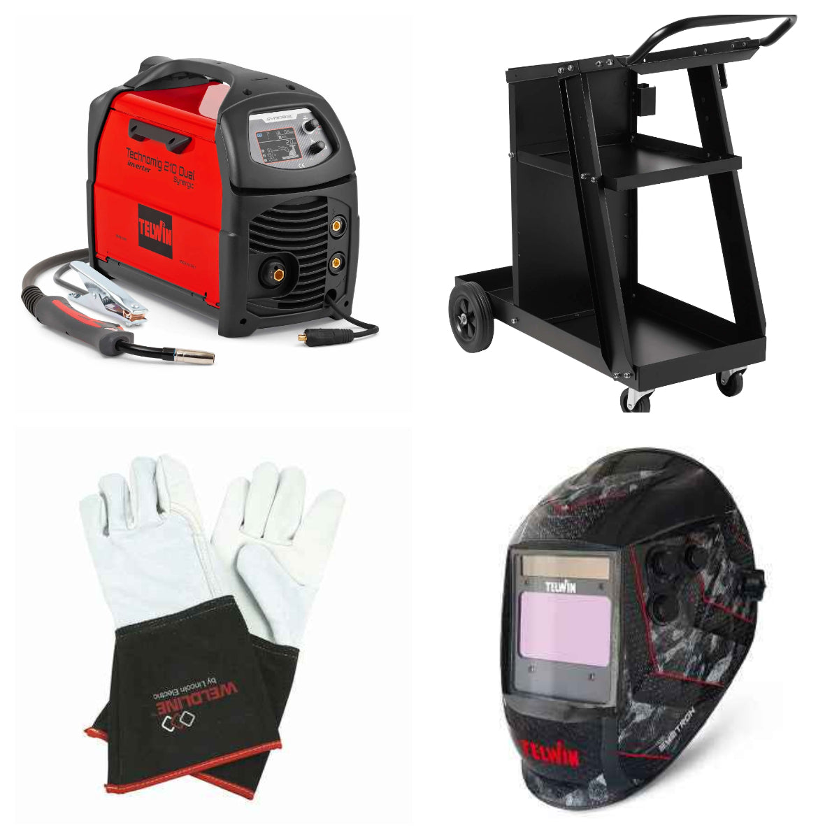 Kit Saldatrice MIG 210 Professionale Completo per Officina